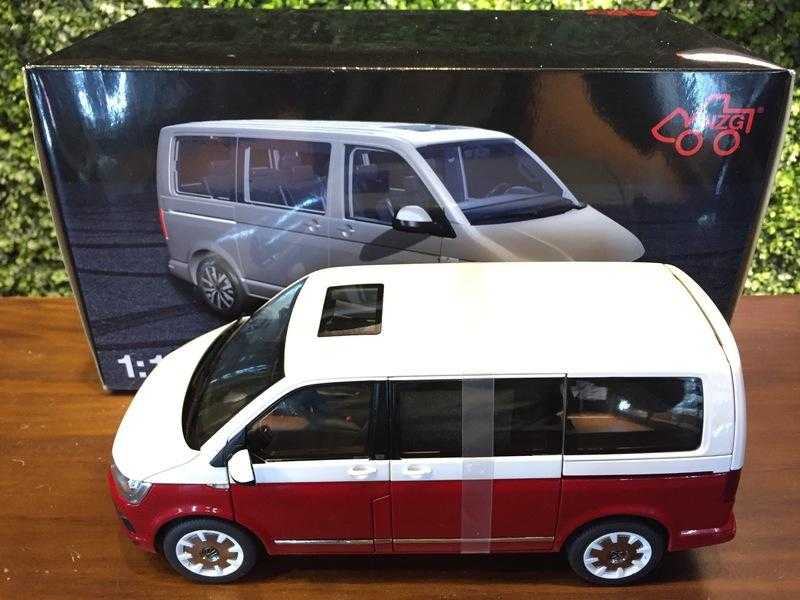 1/18 NZG Volkswagen VW Multivan T6 Highline 2017 白/紅【MGM】