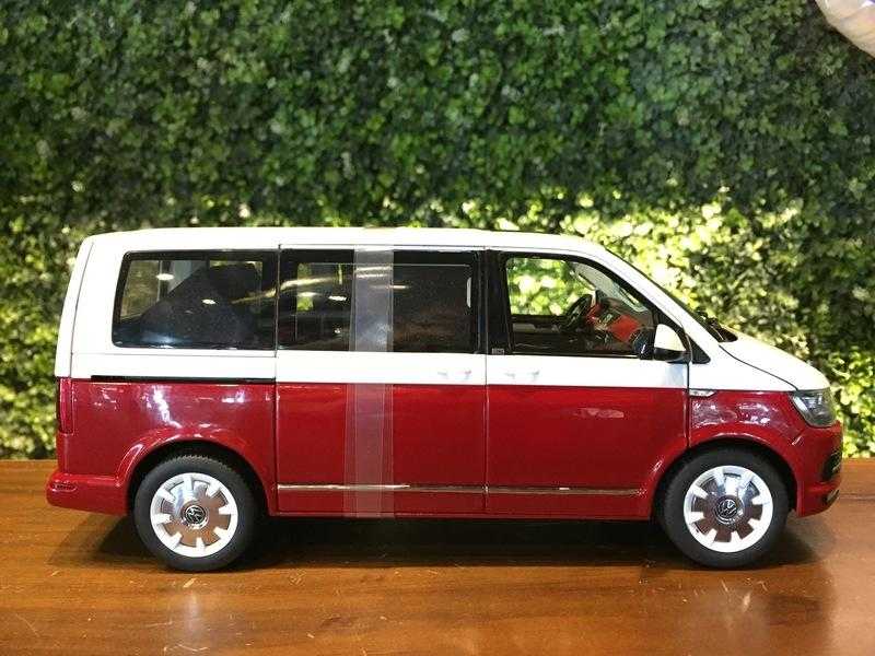 1/18 NZG Volkswagen VW Multivan T6 Highline 2017 白/紅【MGM】