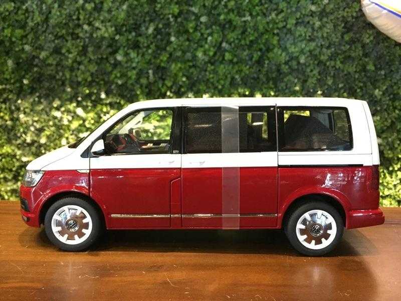 1/18 NZG Volkswagen VW Multivan T6 Highline 2017 白/紅【MGM】