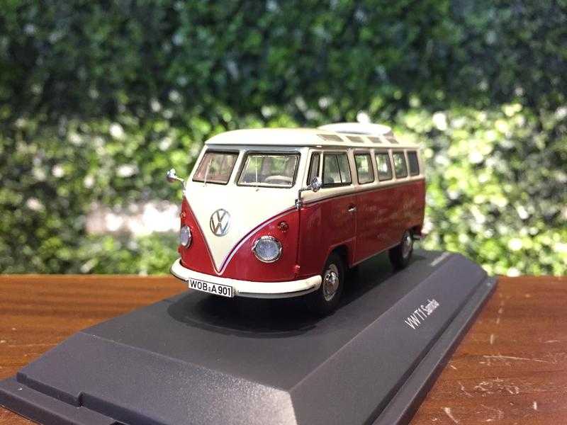 1/43 Schuco Volkswagen VW T1 Samba Bus Red 450374300【MGM】