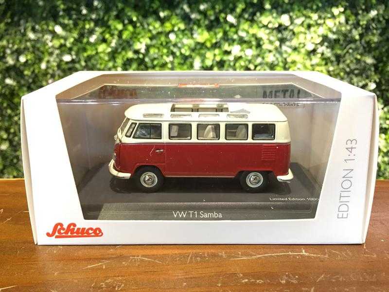 1/43 Schuco Volkswagen VW T1 Samba Bus Red 450374300【MGM】