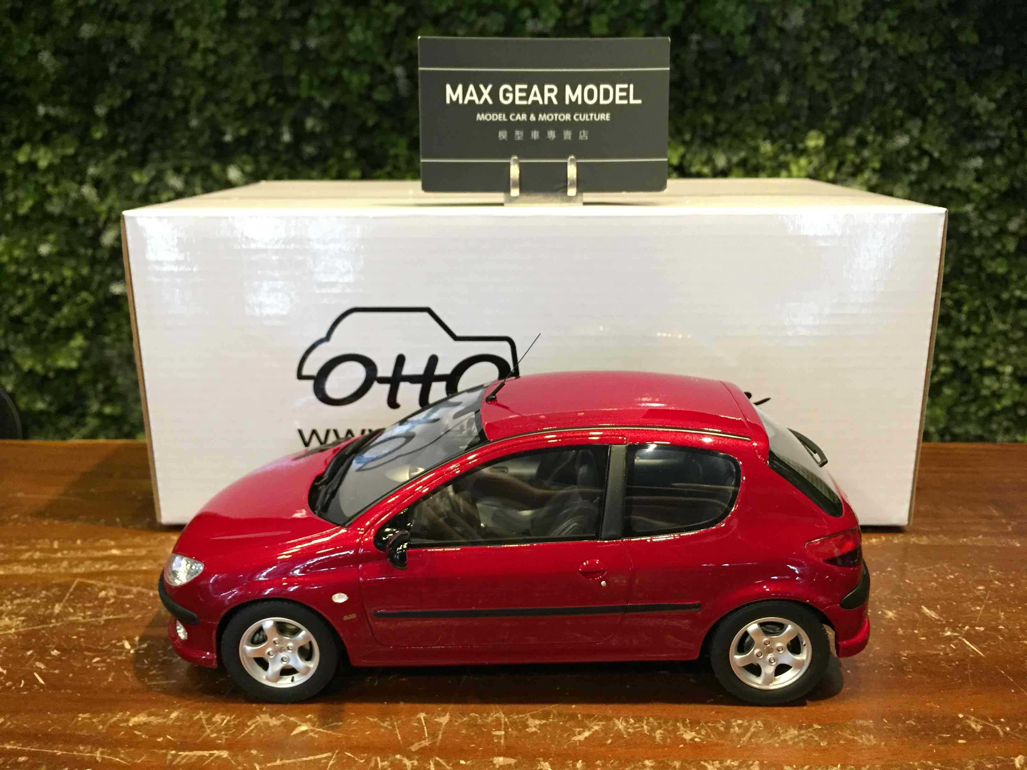 1/18 OTTO Peugeot 206 S16 Rouge Lucifer EKQ 1999 OT1039【MGM】