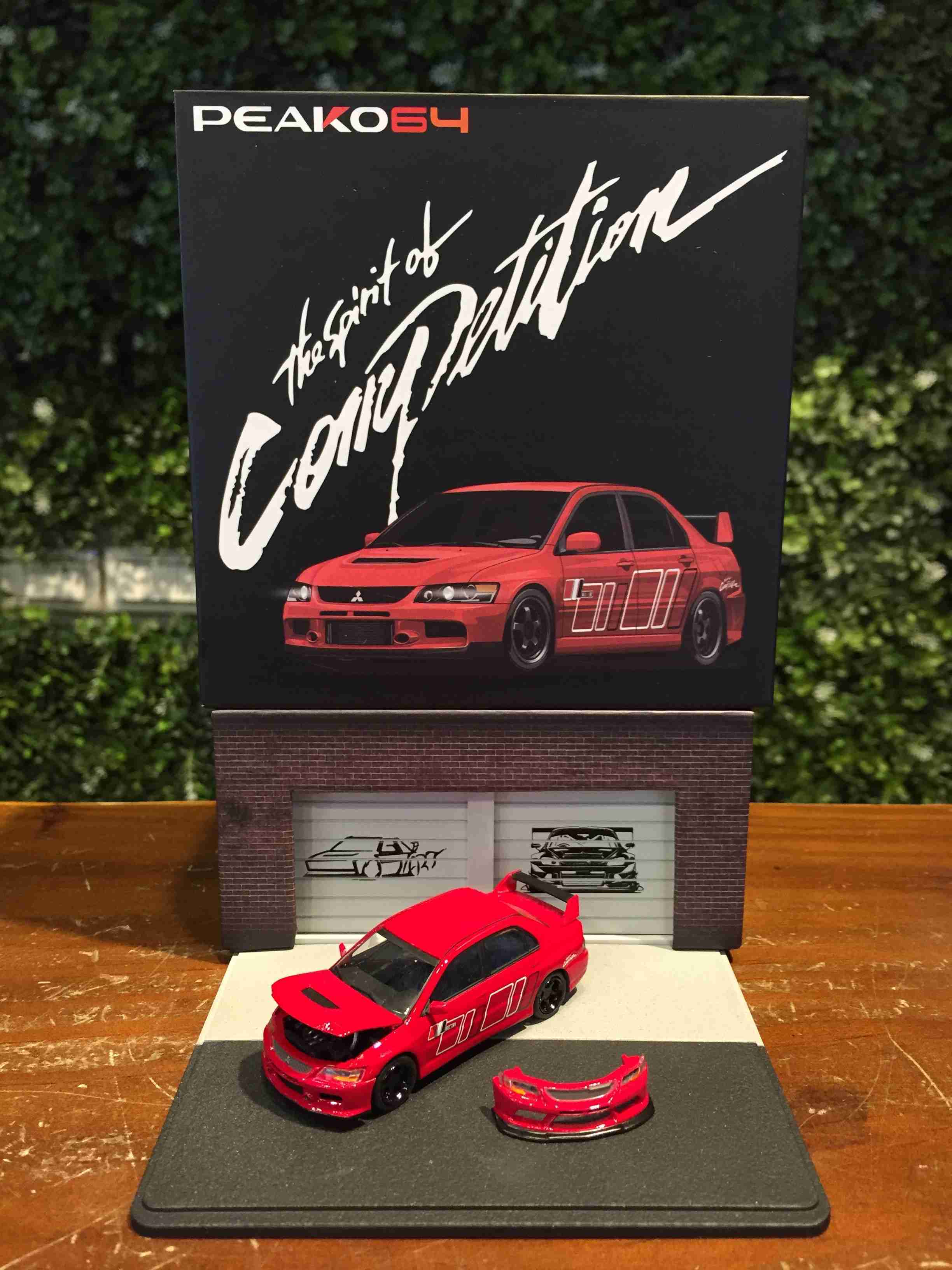 1/64 Peako Mitsubishi Lancer EVO IX RallyArt Red 附場景【MGM】