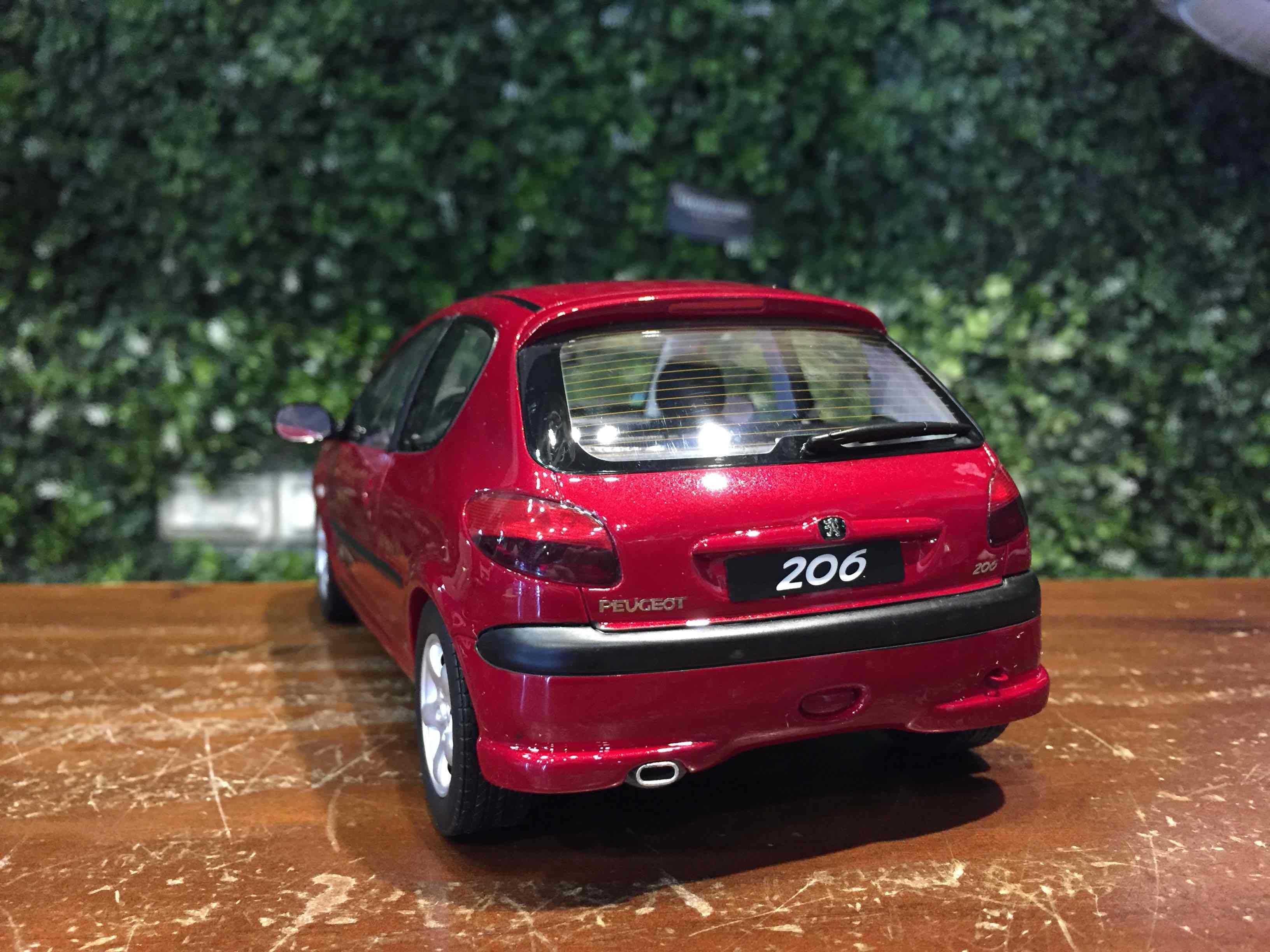 1/18 OTTO Peugeot 206 S16 Rouge Lucifer EKQ 1999 OT1039【MGM】