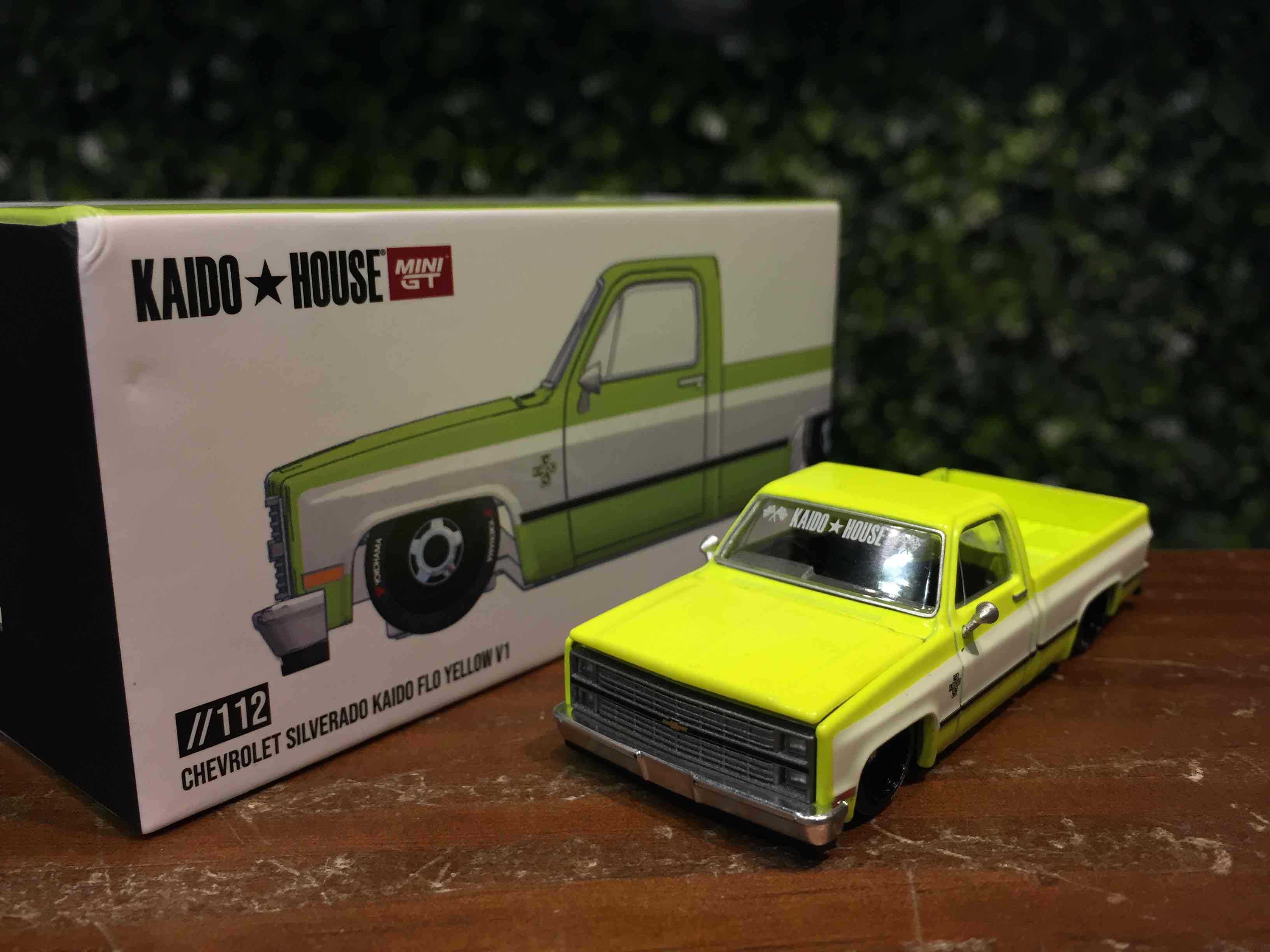 1/64 MiniGT Chevrolet Silverado Kaido V1 Yellow KHMG112【MGM】