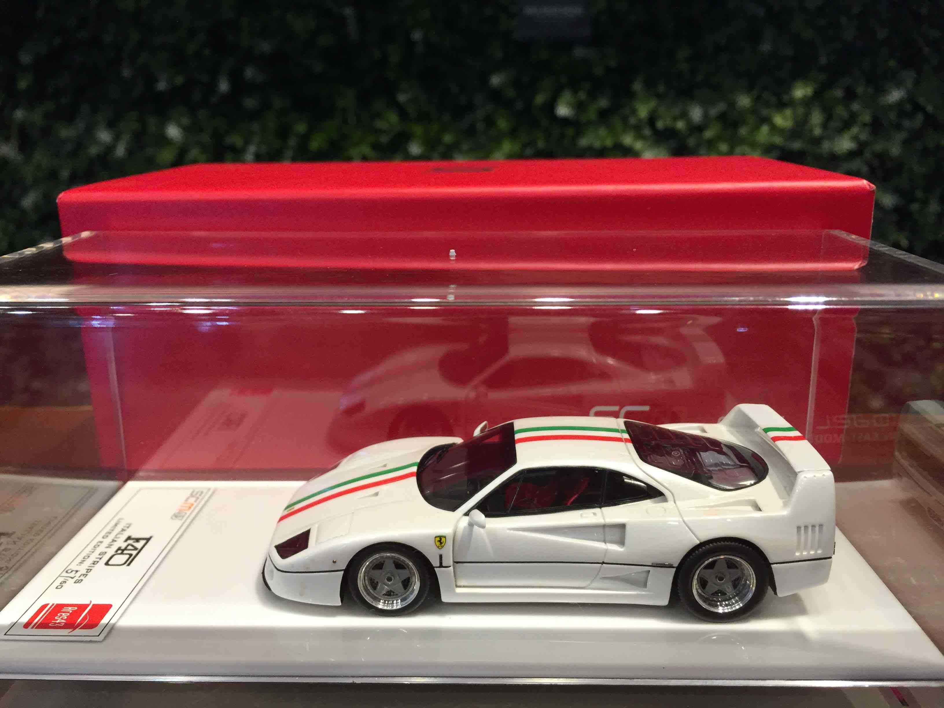 1/43 SCM Ferrari F40 Pearl White Italian Stripes CM607W【MGM 