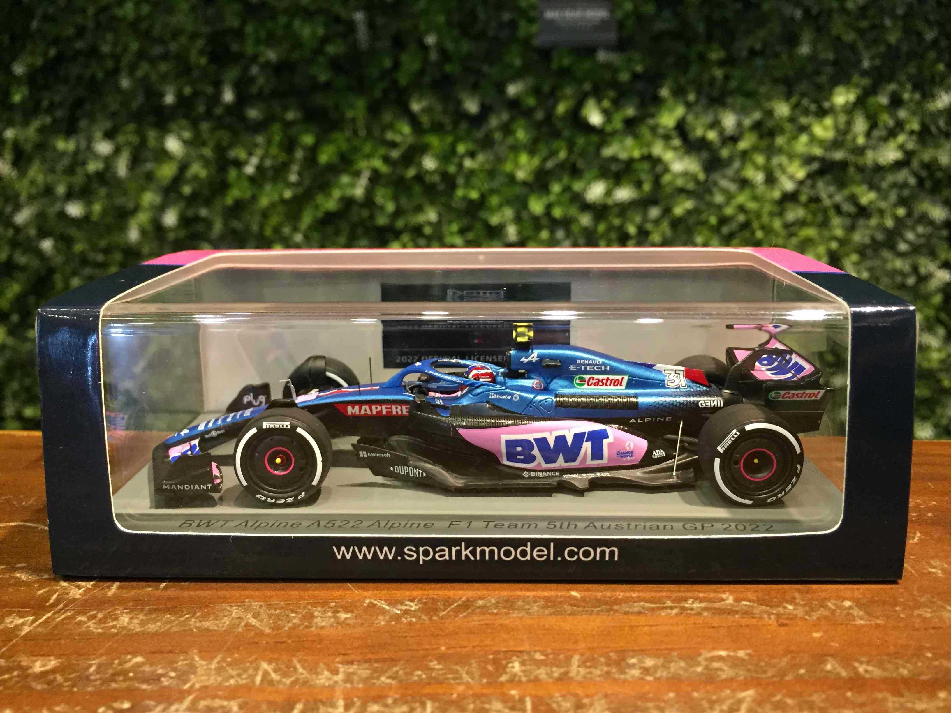 1/43 Spark Alpine A522 Esteban Ocon 5th Austrian S8543【MGM】