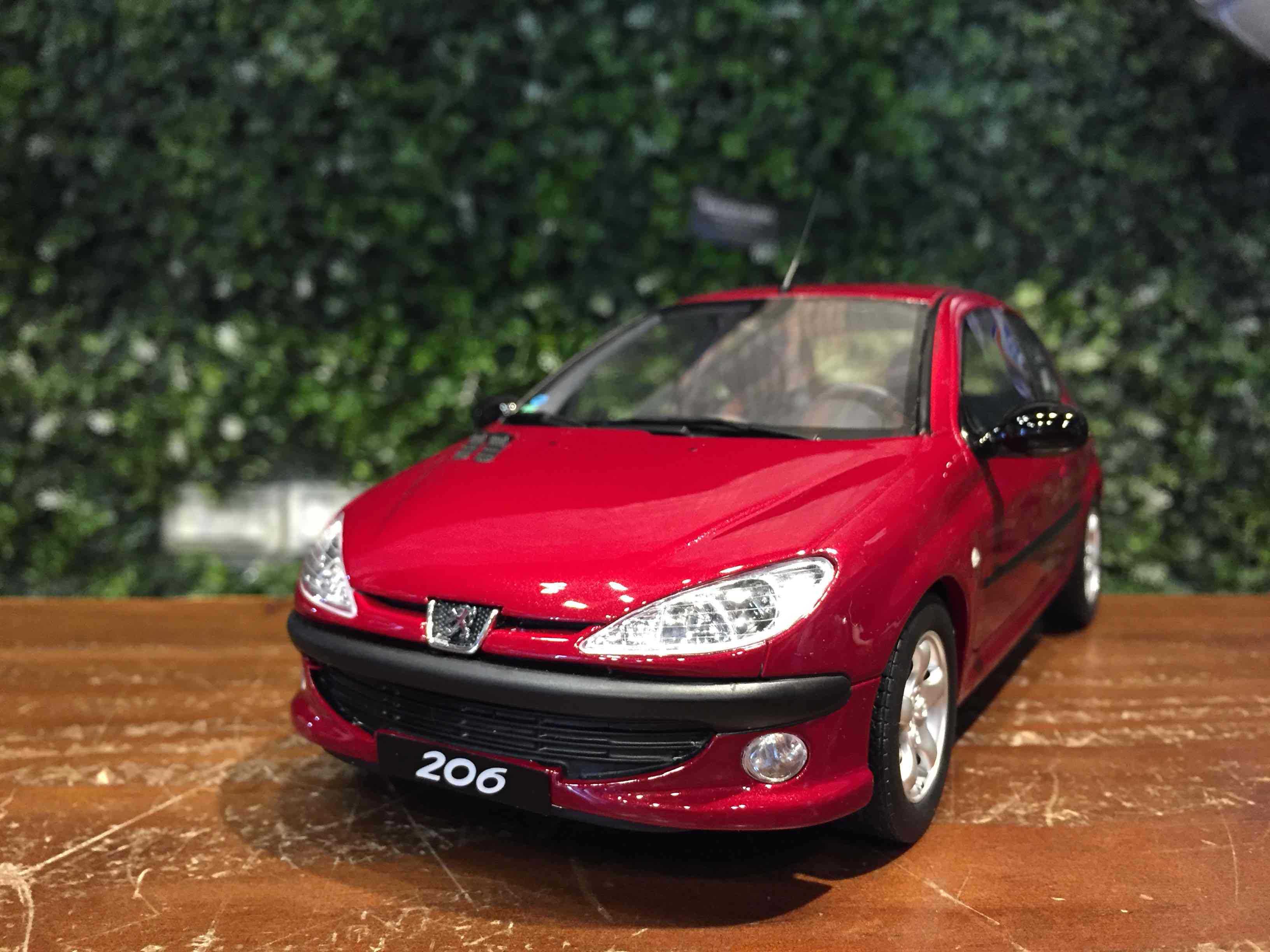 1/18 OTTO Peugeot 206 S16 Rouge Lucifer EKQ 1999 OT1039【MGM】