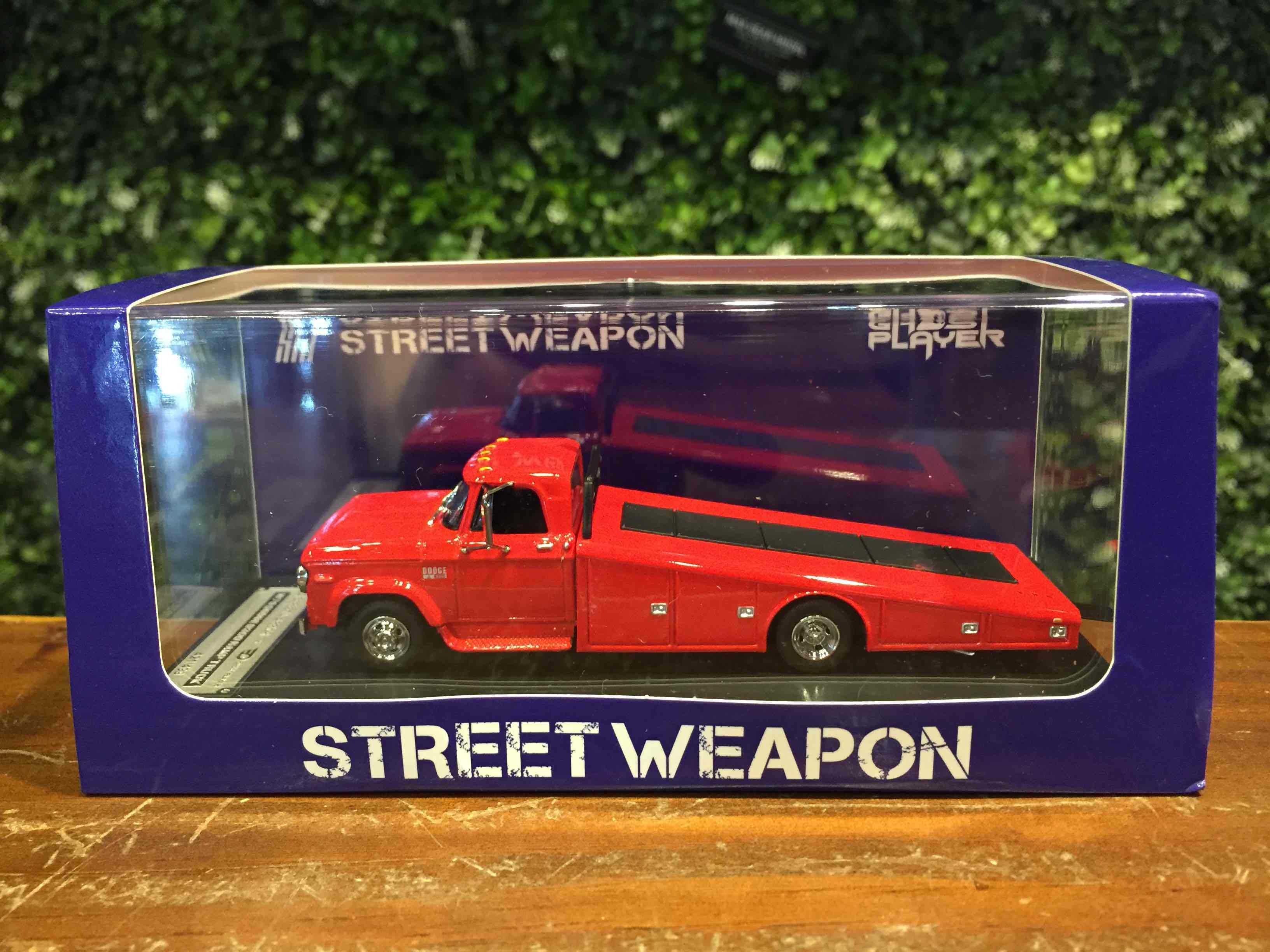 1/64 StreetWeapon Dodge D300 Ramp Truck 1970 Red【MGM】