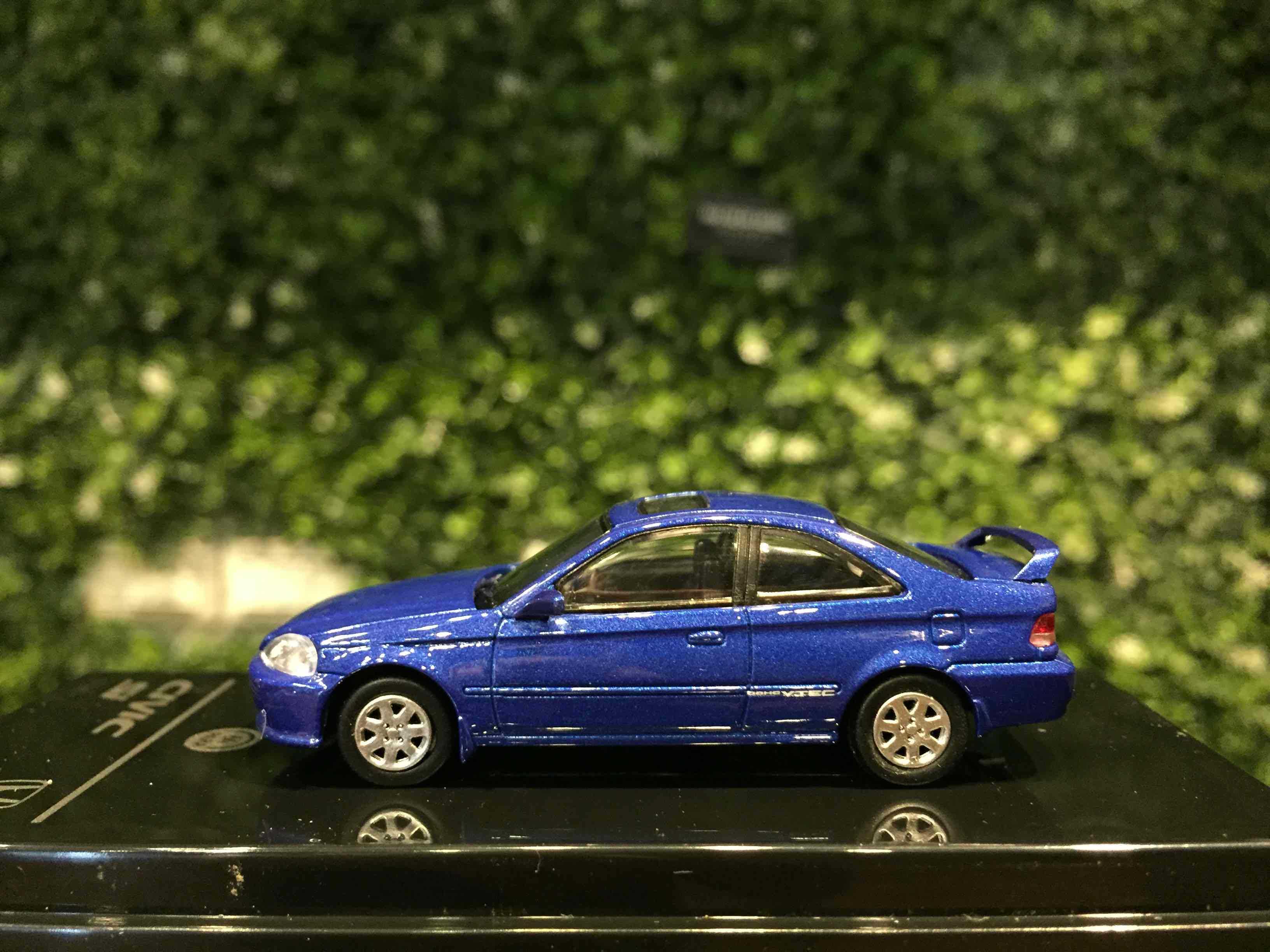 Modèle Réduit 1/64 Honda Civic Si 1999 Bleu Perle Paragon - Diecast Haute Qualité, Boîte Fermée