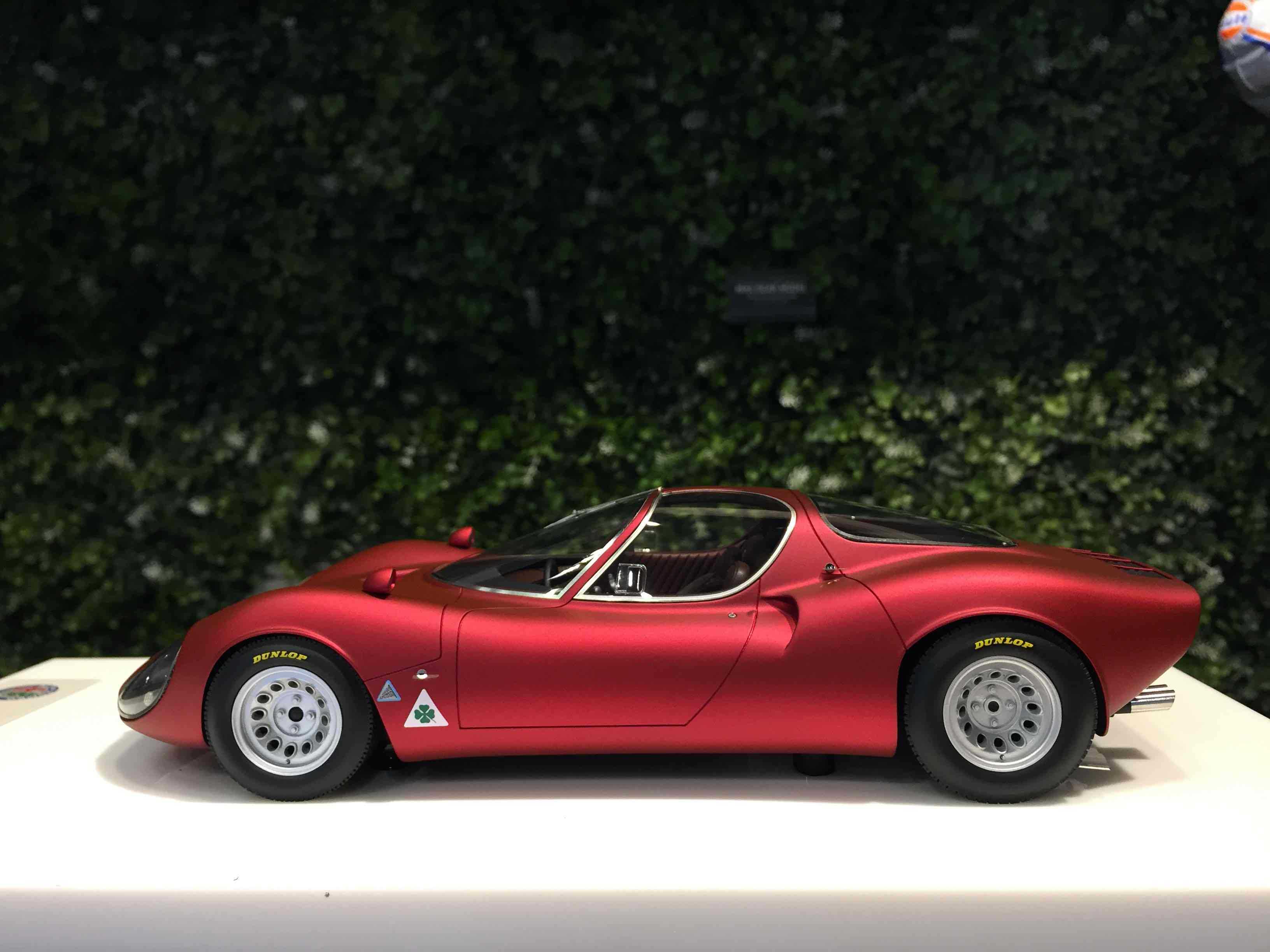 DMH 1:18 Scale Alfa Romeo Tipo 33 Stradale Rosso Corsa Car Model Silver  Wheels | eBay