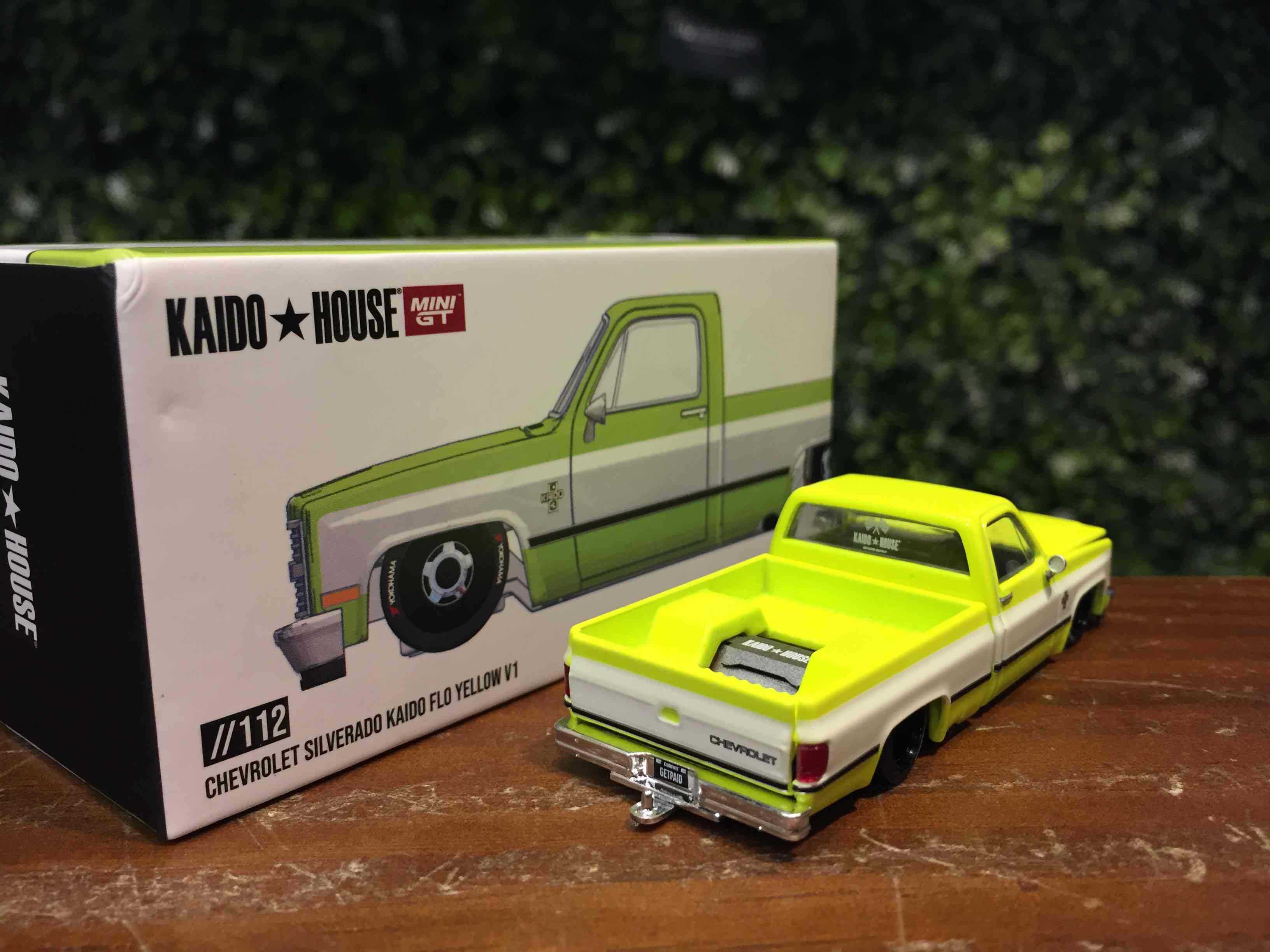 1/64 MiniGT Chevrolet Silverado Kaido V1 Yellow KHMG112【MGM】