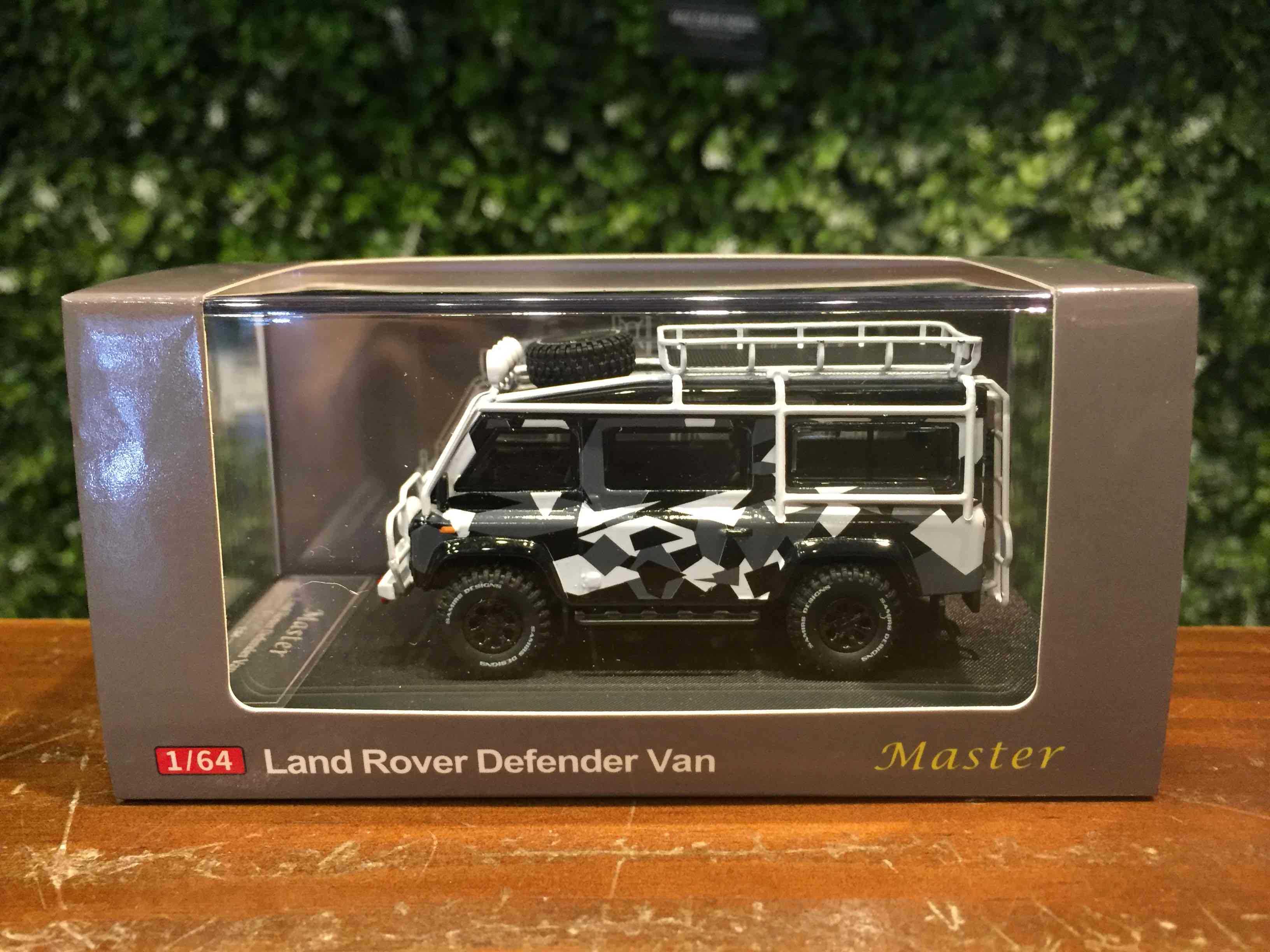 1/64 Master Land Rover Defender Van Black/White【MGM】