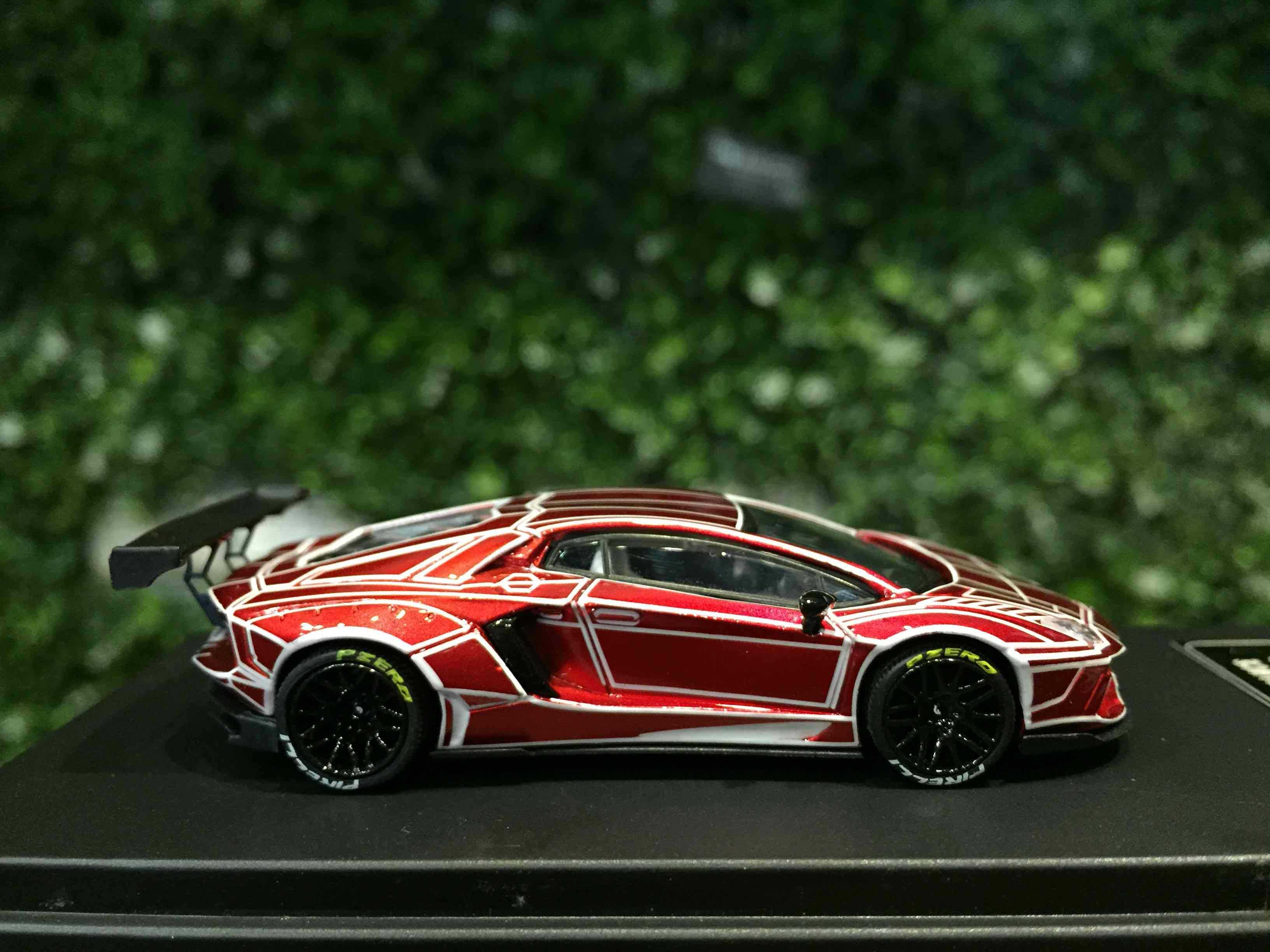 1/64 KingModel LBWK Aventador Chrome Red【MGM】