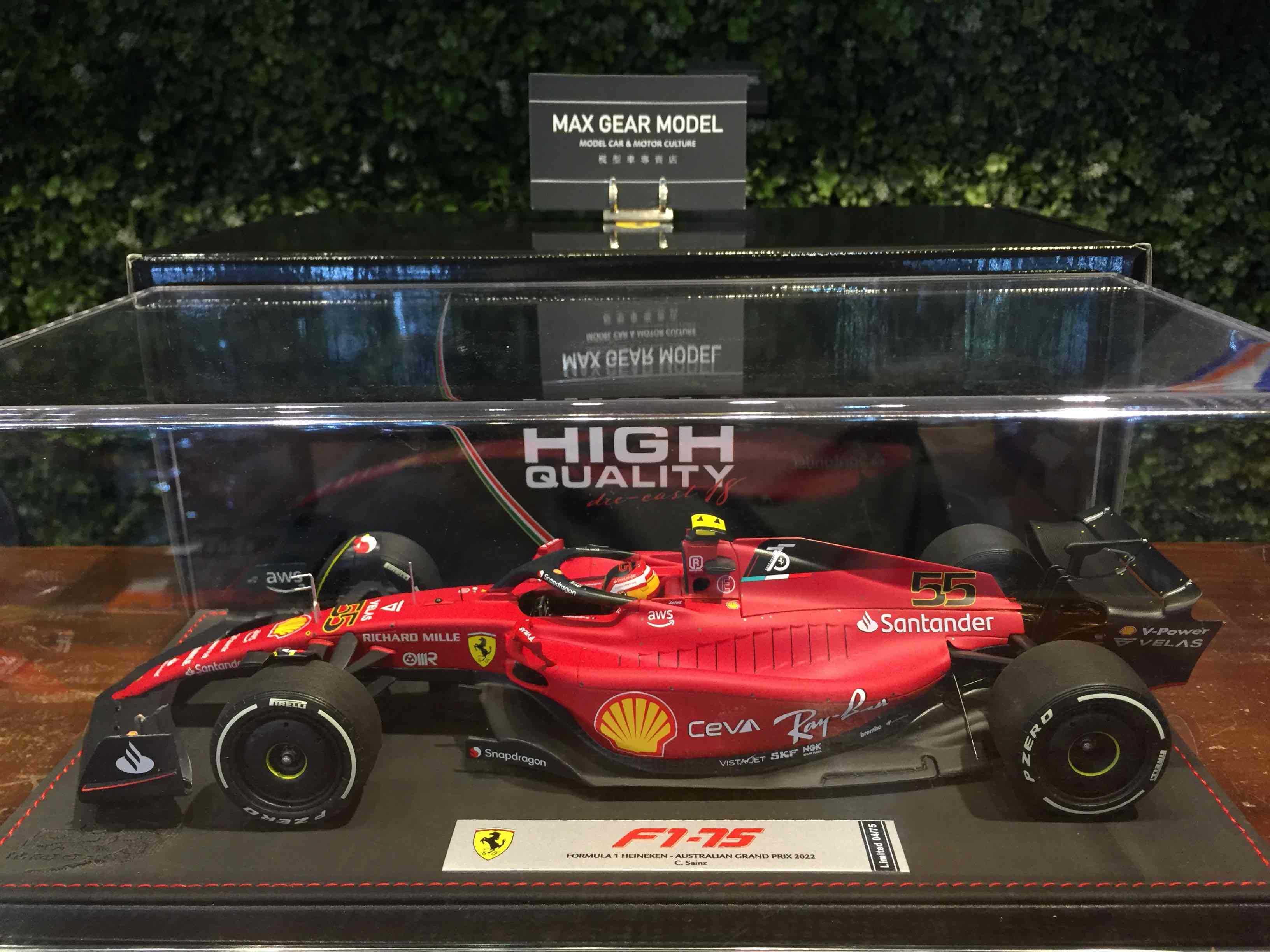 1/18 BBR Ferrari F1-75 2022 Carlo Sainz BBR221865DIE【MGM】