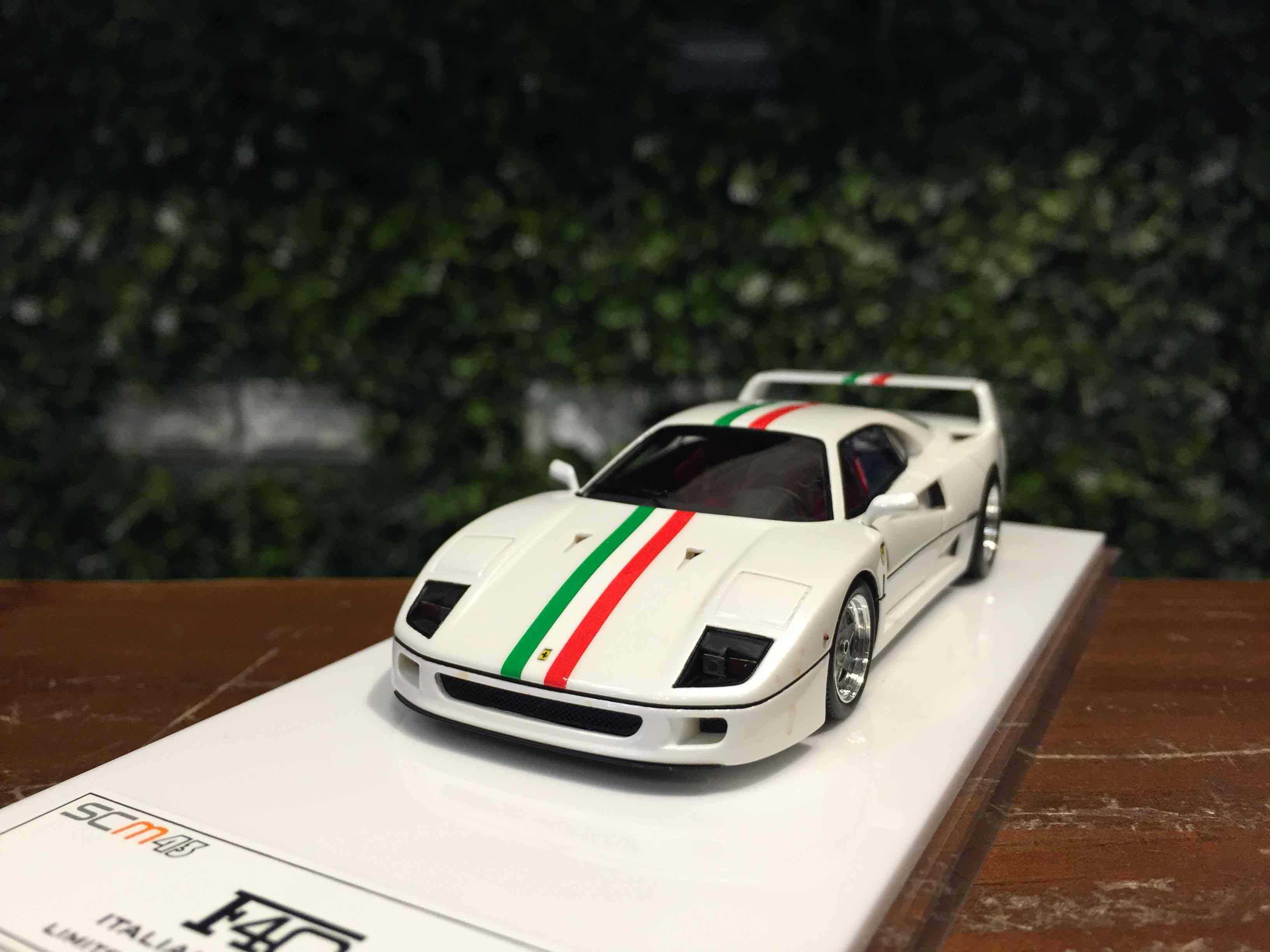 1/43 SCM Ferrari F40 Pearl White Italian Stripes CM607W【MGM 