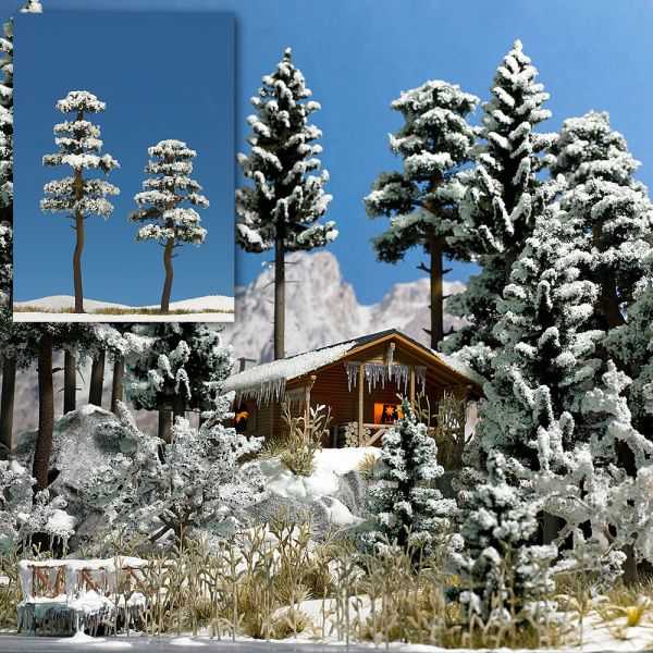 Mini 現貨 Busch 6155 HO規 2 Snow Covered Pines 雪覆蓋的松樹 2入
