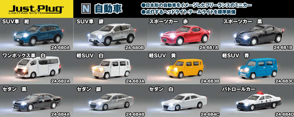 Mini 現貨 Kato 24-680A N規 SUV汽車 藏青色.有頭尾燈