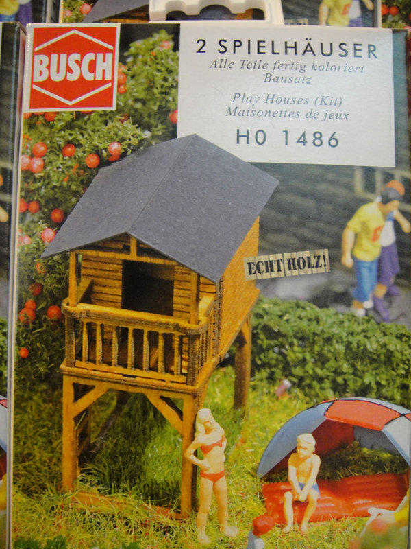 Mini 現貨 Busch 1486 HO規 Play House 遊樂高架小屋 飛機木套件