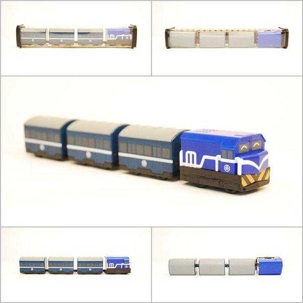 Mini 現貨 鐵支路 QV008T3 普通列車(藍) 迴力列車