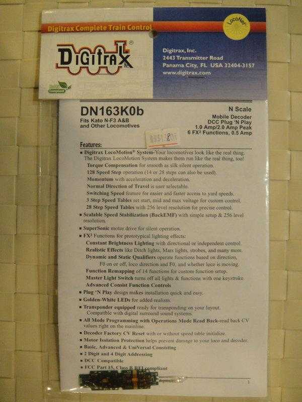 Mini 預購中 Digitrax DN163K0b N規 Mobile decoder 行車晶片
