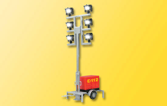 Mini 現貨 Viessmann 1344 HO規 拖車上的探照燈.6盞LED白光