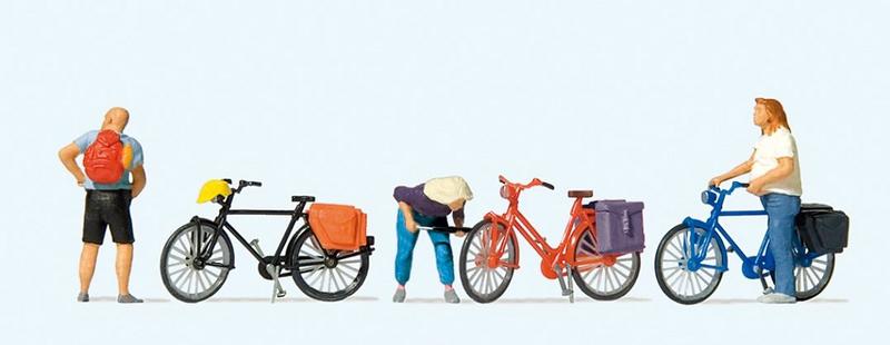Mini 現貨 Preiser 10659 HO規 騎腳踏車