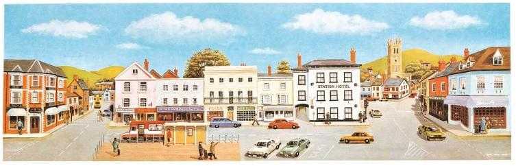 Mini 現貨 Peco SK-29 郊區商業城鎮背景圖(737 x 228 mm)