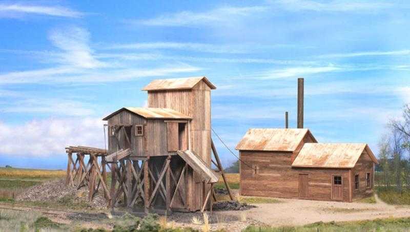 Mini 現貨 488 Martinsburg Coal Mine O規 馬丁斯堡舊式煤礦場.木頭套件.未上色