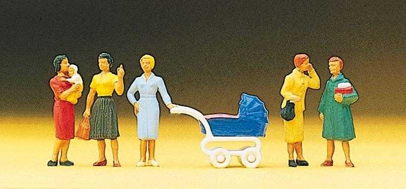 Mini 現貨 Preiser 10024 HO規 嬰兒.嬰兒車與女人們