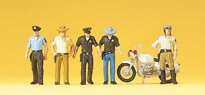 Mini 現貨 Preiser 10370 HO規 USA Policemen 美國警察.警用摩托車