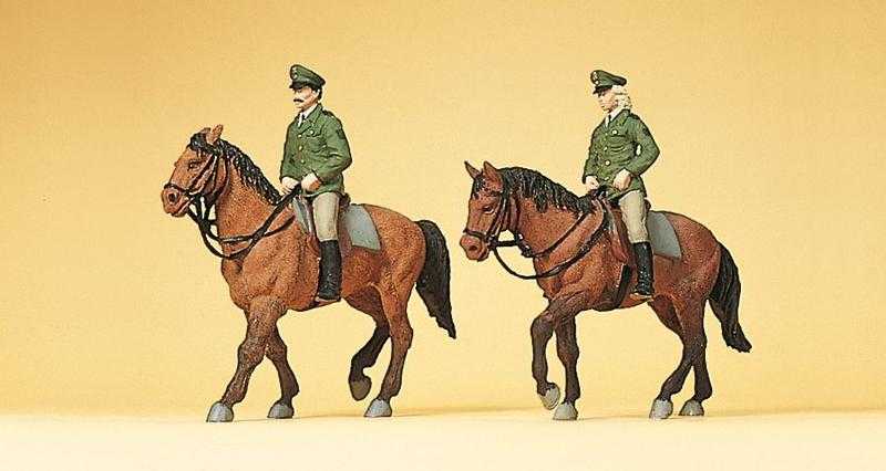Mini 現貨 Preiser 10390 HO規 Police on horseback 馬背上的德國警察
