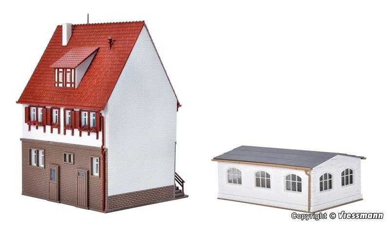 Mini 現貨 Vollmer 43763 HO規 Police control station 警察局+車庫