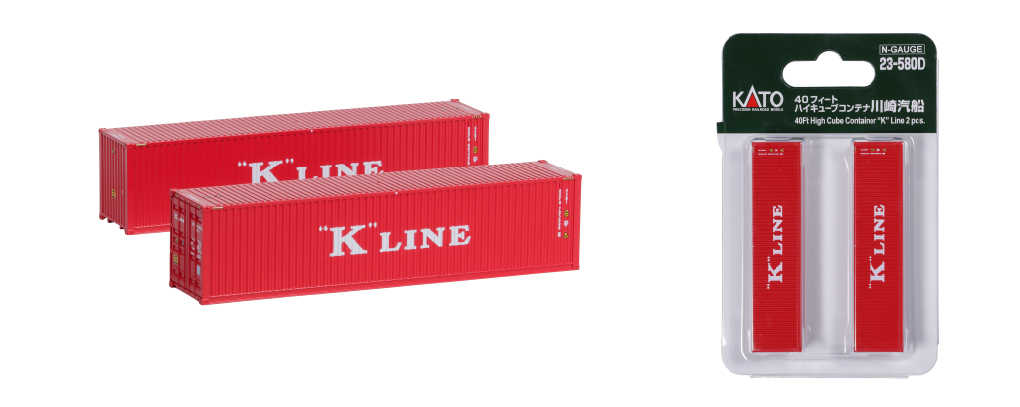 Mini 預購中 Kato 23-580D N規 40呎 川崎汽船 貨櫃.2個