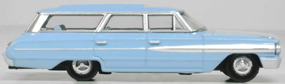 Mini 現貨 Oxford 87FC64001 1:87 1964年福特鄉村轎車天窗藍色