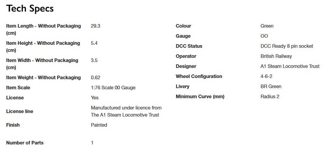 Mini 預購中 Hornby R30086 HO規 Class A1, 4-6-2, 60163 蒸汽車