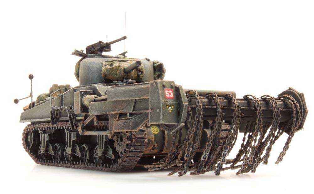 Mini 預購中 Artitec 387.117 HO規 UK/US Sherman M4A4 crab 掃雷坦克