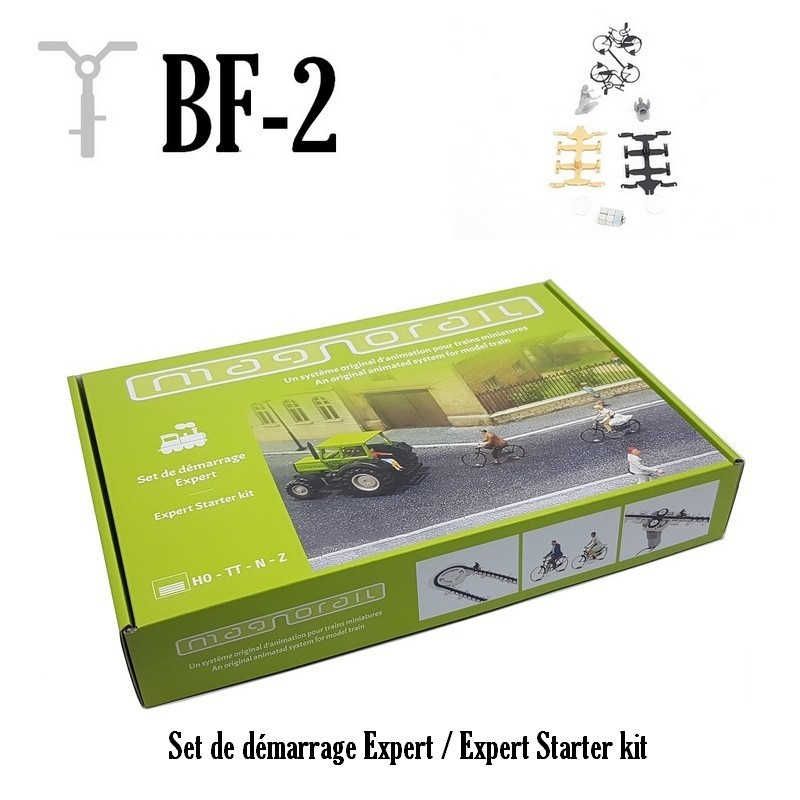 Mini 現貨 Maketis BF-2 HO規 Magnorail 基本入門套裝.2個自行車模型.動態人偶.人偶未上色