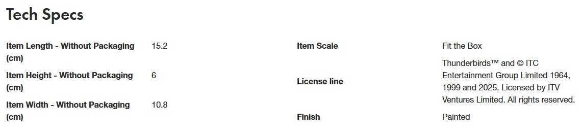 Mini 現貨 Corgi CC00804 F.A.B. Thunderbird 2 and 4 雷鳥神機隊