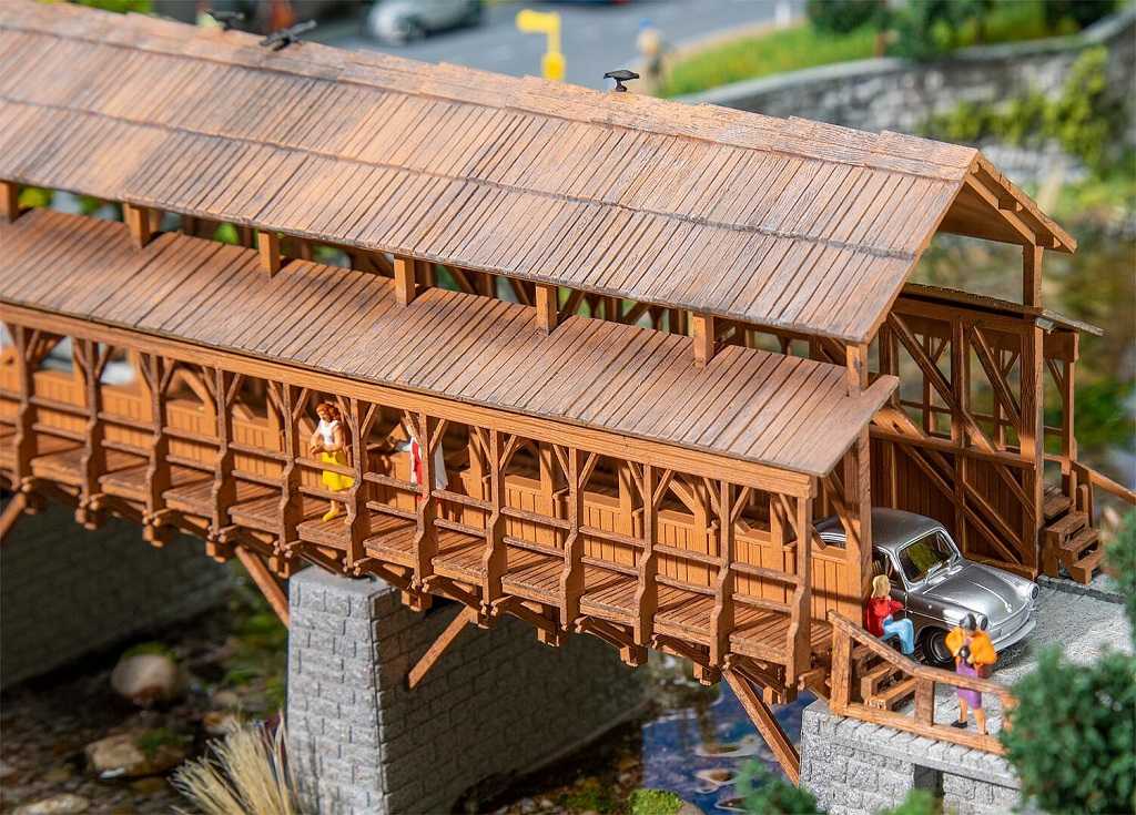 Mini 現貨 Faller 120527 HO規 Wooden railway bridge 木製陸橋.套件