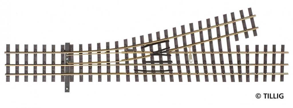 Mini 現貨 Tillig 85192 HO/HOe規 左窄軌道岔 雙軌距軌道