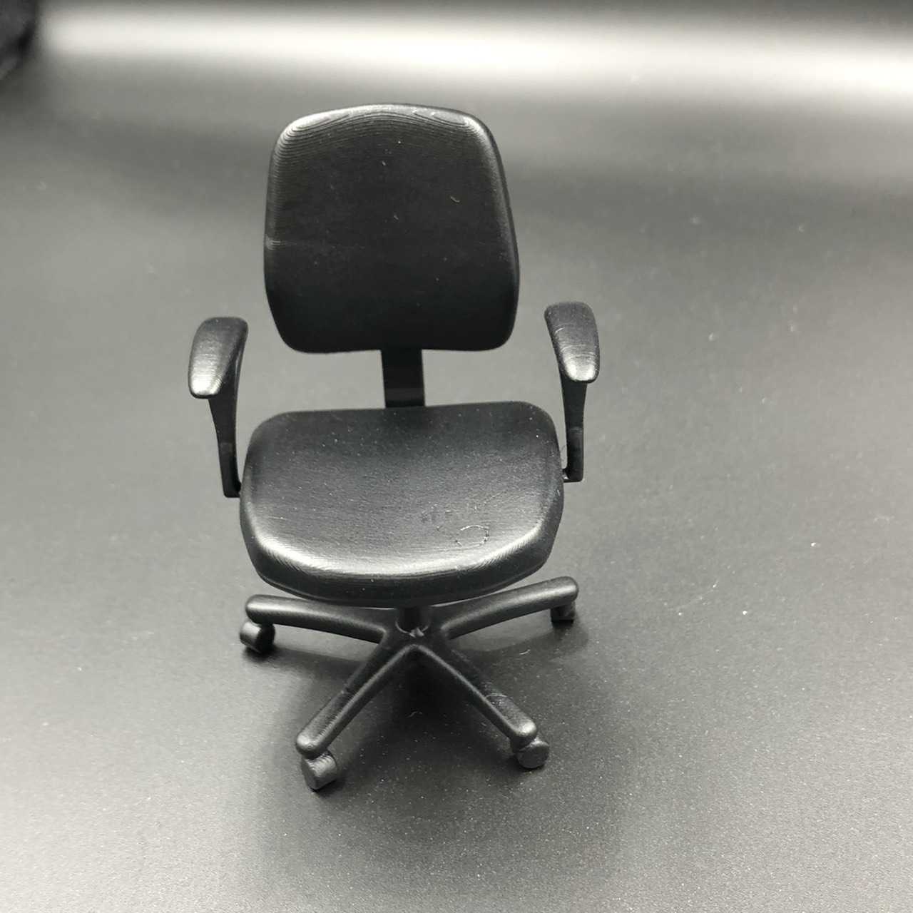 Mini 現貨 臻典藝術 1/12 辦公椅 方型靠背有扶手
