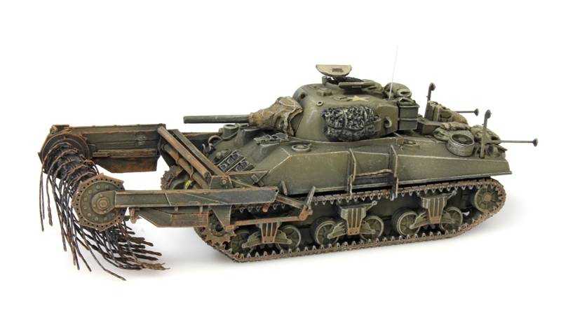 Mini 預購中 Artitec 387.117 HO規 UK/US Sherman M4A4 crab 掃雷坦克