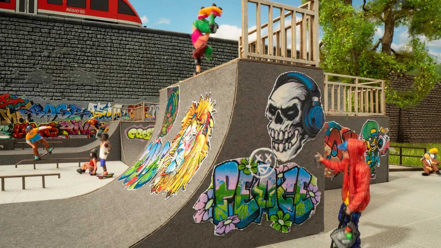 Mini 現貨 Noch 66834 HO規 micro-motion Skatepark微型運動滑板公園套件