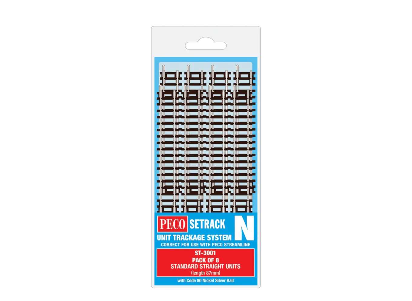 Mini 預購中 Peco ST-3001 N規 Standard Straight 直軌 8入 87mm