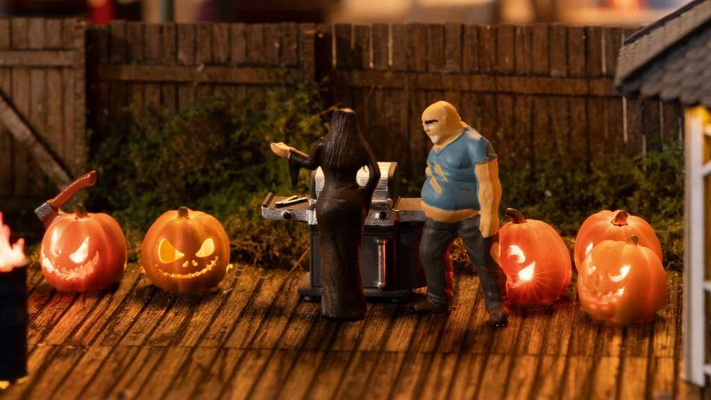 Mini 現貨 Noch 51210 HO規 Pumpkins, illuminated 萬聖節南瓜燈.會亮.LED