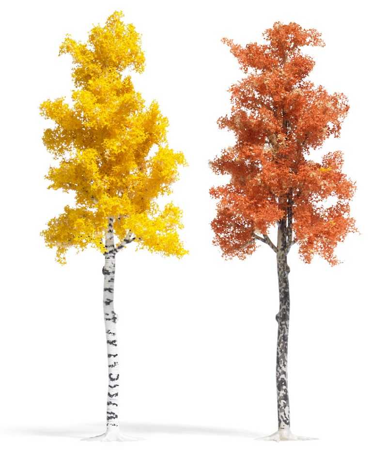 Mini 預購中 Busch 6794 HO規 秋天的梧桐樹和樺樹