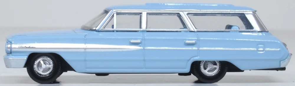 Mini 現貨 Oxford 87FC64001 1:87 1964年福特鄉村轎車天窗藍色