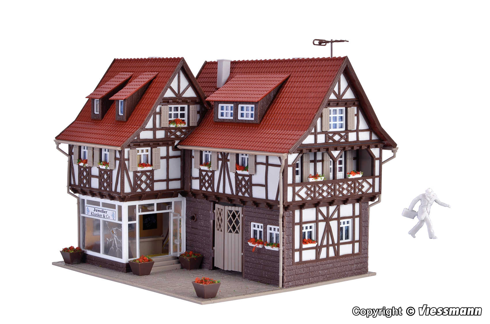 Mini 現貨 Vollmer 43600 HO規 珠寶商與搶劫現場.套件 (含室內燈)