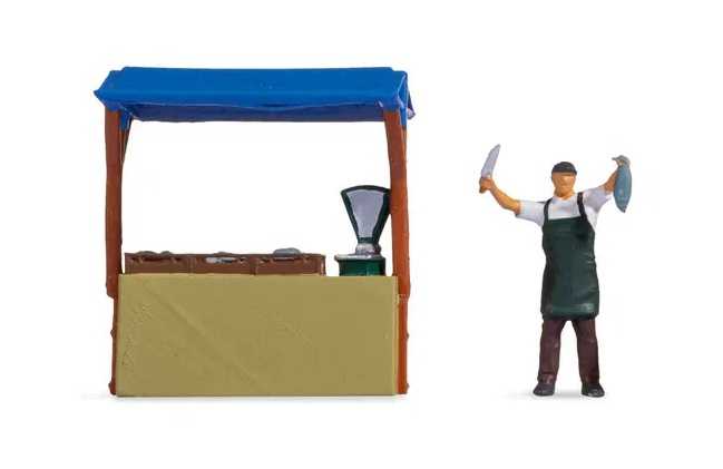 Mini 現貨 Noch 16503 HO規 小場景.魚攤